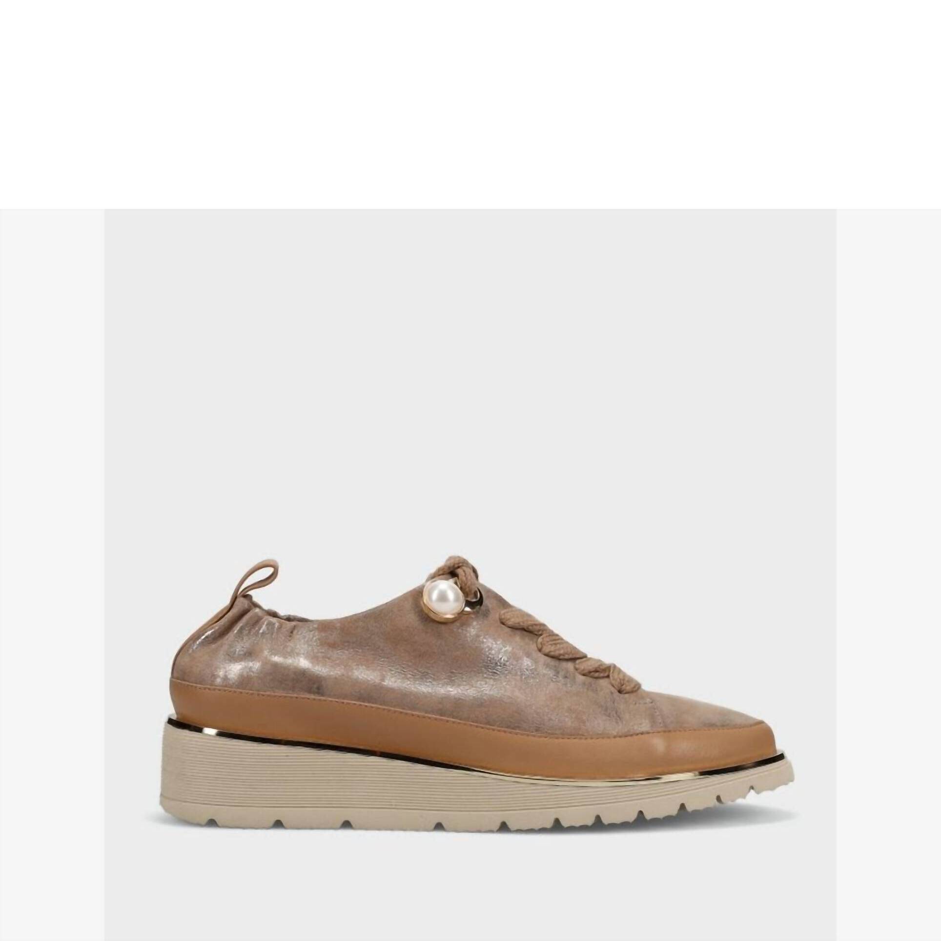 New Vaneli Women's Flash Leather Shoes In Bronze Lisa